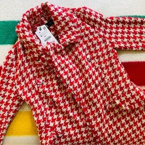 ✨KC Chiefs Inspired ✨Red Boucle Zara Coat 🧨